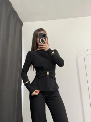 Sandra Toka Detay Bluz - Siyah