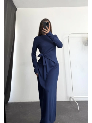 Sanja Bağlamalı Elbise - Lacivert