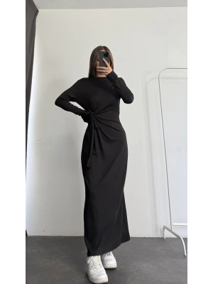 Sanja Bağlamalı Elbise - Siyah