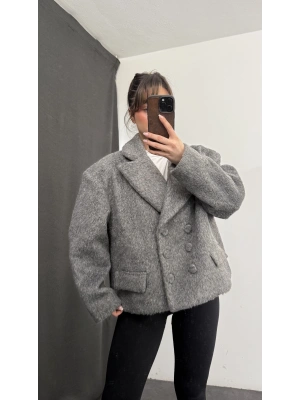 Sasha Kısa Kaşe Kaban - Antrasit