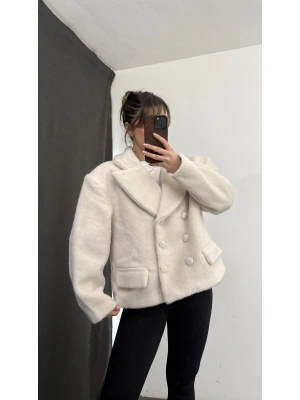 Sasha Kısa Kaşe Kaban - Bej