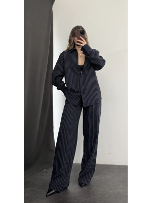 Shay Maskülen Çizgili Takım - Lacivert