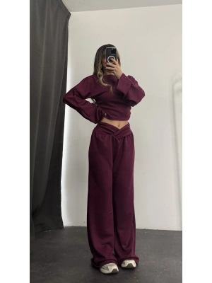 Shirley Bel Detay Takım - Bordo