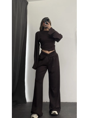 Shirley Bel Detay Takım - Kahve