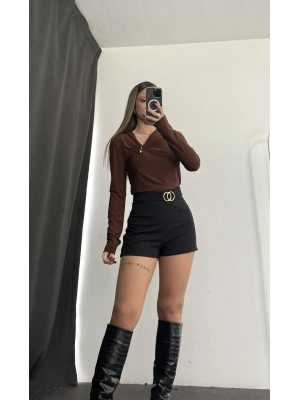 Sienna Toka Detay Bluz - Kahve