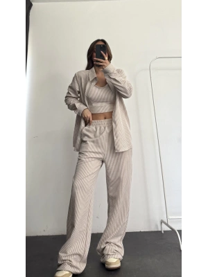 Silvia Gömlek Takım - Bej