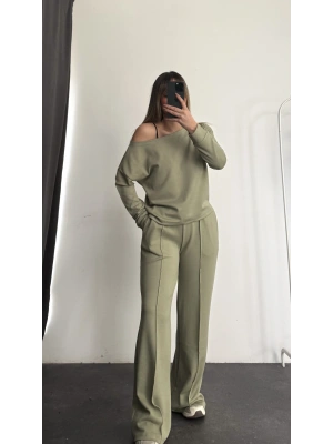 Stevie Kayık Yaka Takım - Haki