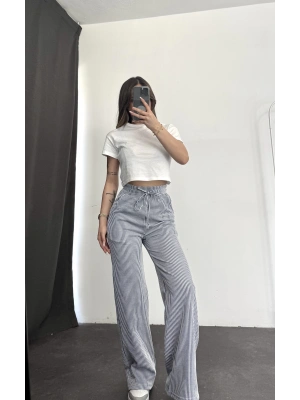 Str Çizgili Pantolon - Lacivert