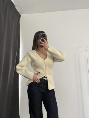 Veronica Fermuarlı Triko Kazak - Taş