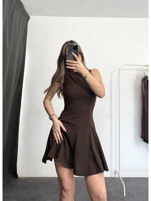 Vidya Kloş Elbise - Kahve