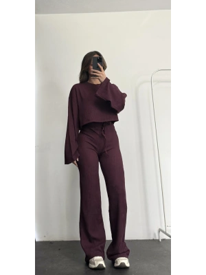 Vidya Salaş Gofre Takım - Bordo