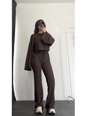 Vidya Salaş Gofre Takım - Kahve