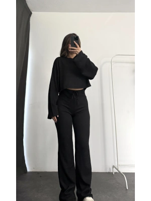 Vidya Salaş Gofre Takım - Siyah