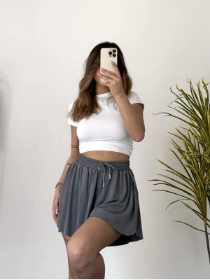 Voi Şort Etek-Gri