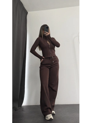 Warsha Fermuarlı Takım - Kahve