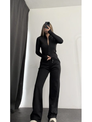 Warsha Fermuarlı Takım - Siyah