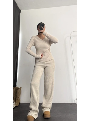 Wilma Kruvaze Bağlamalı Takım - Bej