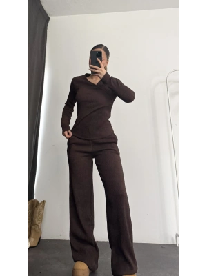 Wilma Kruvaze Bağlamalı Takım - Kahve