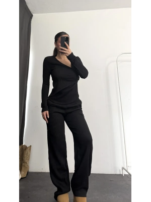 Wilma Kruvaze Bağlamalı Takım - Siyah