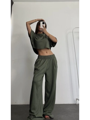 Yelda Crop Takım - Haki