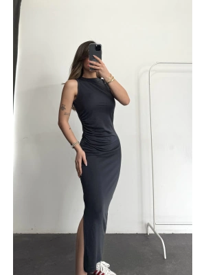 Zeena Modal Elbise - Antrasit