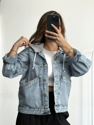 Zoey Kapüşonlu Kot Ceket