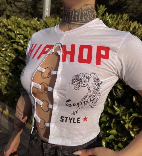 Hiphop Crop -Beyaz