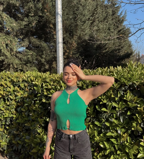 Neckline Crop -Yeşil