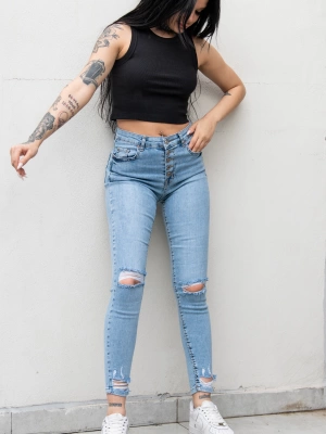 Düğmeli Skinny Jean - Kot