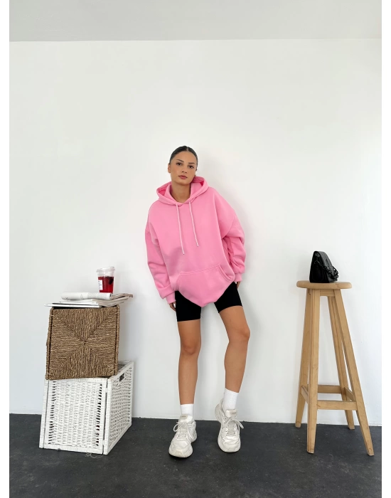 Era Kapüşonlu Sweatshirt - Pembe