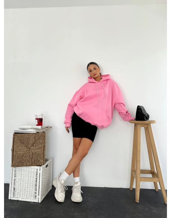 Era Kapüşonlu Sweatshirt - Pembe