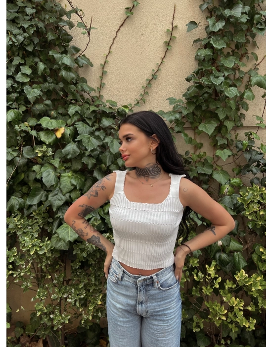 Jenn Crop- Beyaz