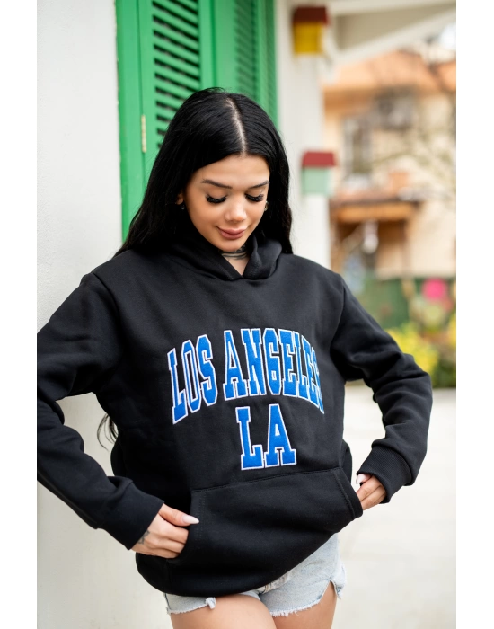 Los Angeles Oversize Sweatshirt-Siyah