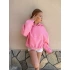 Sandra Kapüşonlu Crop Sweatshirt-Pembe