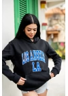 Los Angeles Oversize Sweatshirt-Siyah