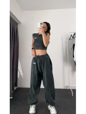 Kar Yıkama Crop - Gri