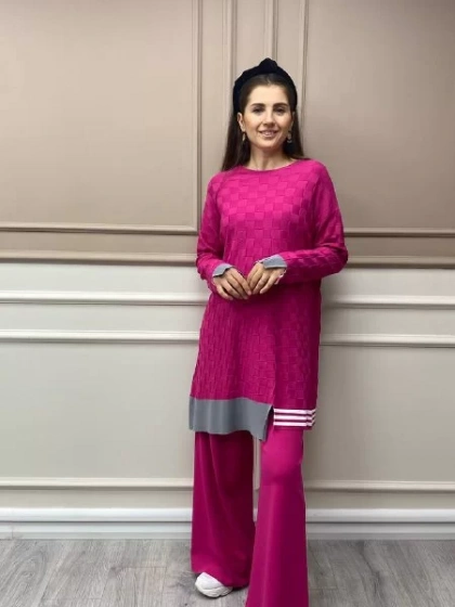 İnvee 5749 Fuşya Triko Pantolon