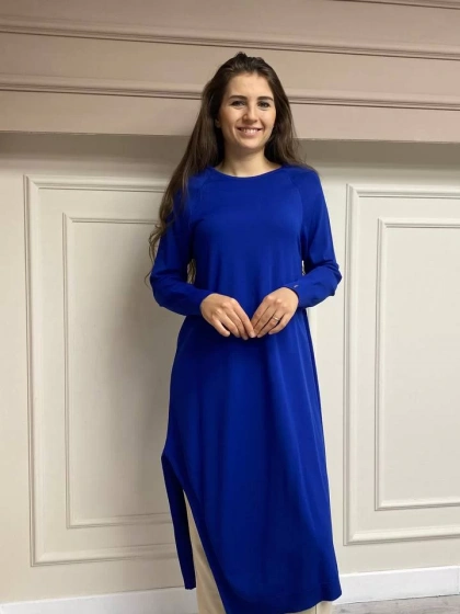 İnvee 6001 Sax Yanı Yırtmaçlı Tunik