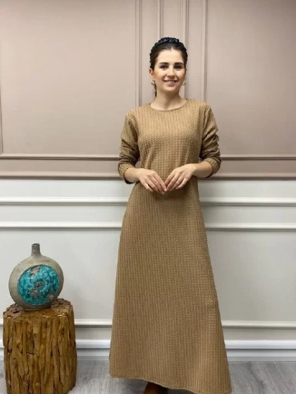 İnvee 6856 Camel Elbise