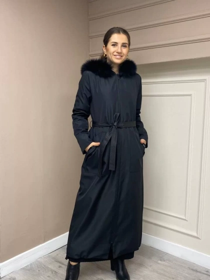 Ncl 22521 Siyah Astarı Şişme Tam Boy Kaban