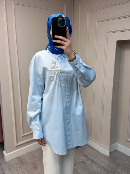 Exquise E26Y06208064 Mavi Bernetta Gömlek