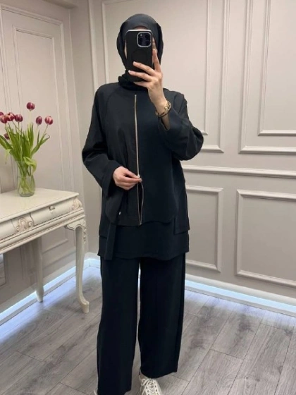 Ghisa 3610T9143 Siyah Fermuar Detaylı Takım