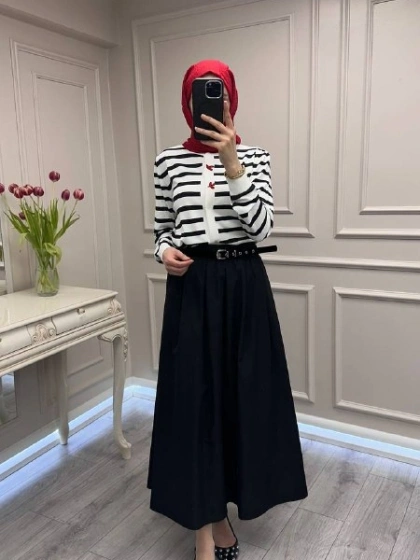 Ghisa 3620H3313 Ekru Siyah Hırka