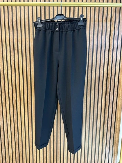 Yusuf Özdemir 26K1484 Siyah Beli Lastikli Pantolon