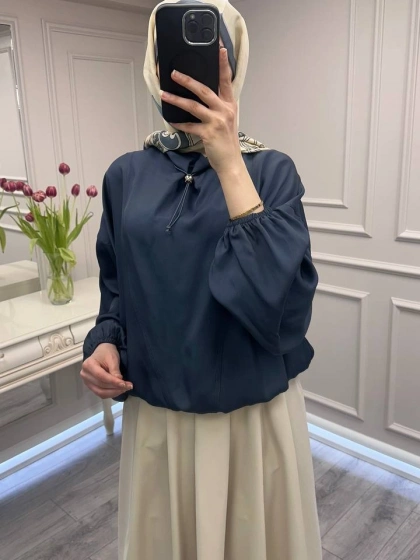 Ghisa 3610T4328 İndigo Yaka Detaylı Tunik