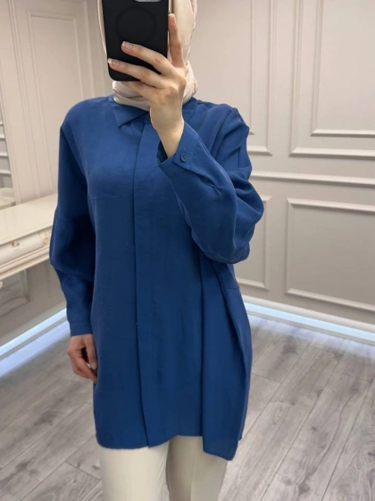 Nuss Triko 26Y3001 İndigo Gömlek