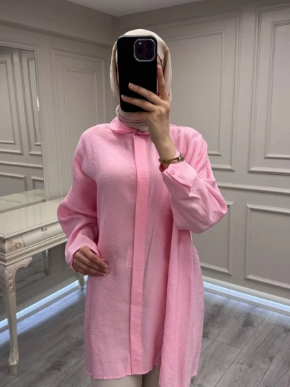 Nuss Triko 26Y3001 Şeker Pembe Gömlek
