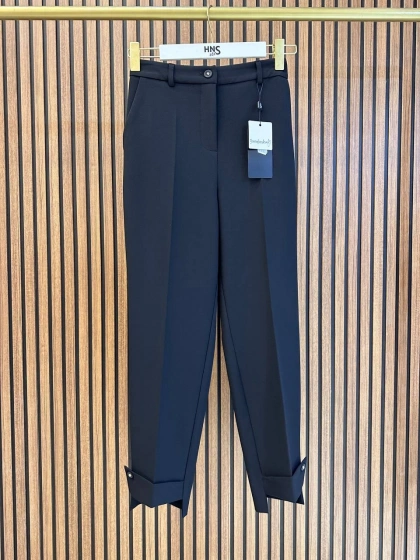 Yusuf Özdemir 26Y1624 Siyah Paçası Detaylı Pantolon