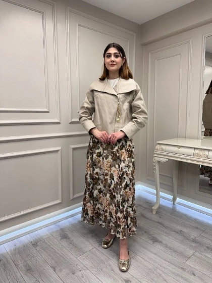 Venöve 26SSCEK0047 Bej Calep Ceket