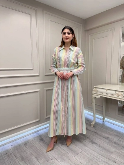 Exquise E26Y06218331 Çok Renkli Fanya Elbise